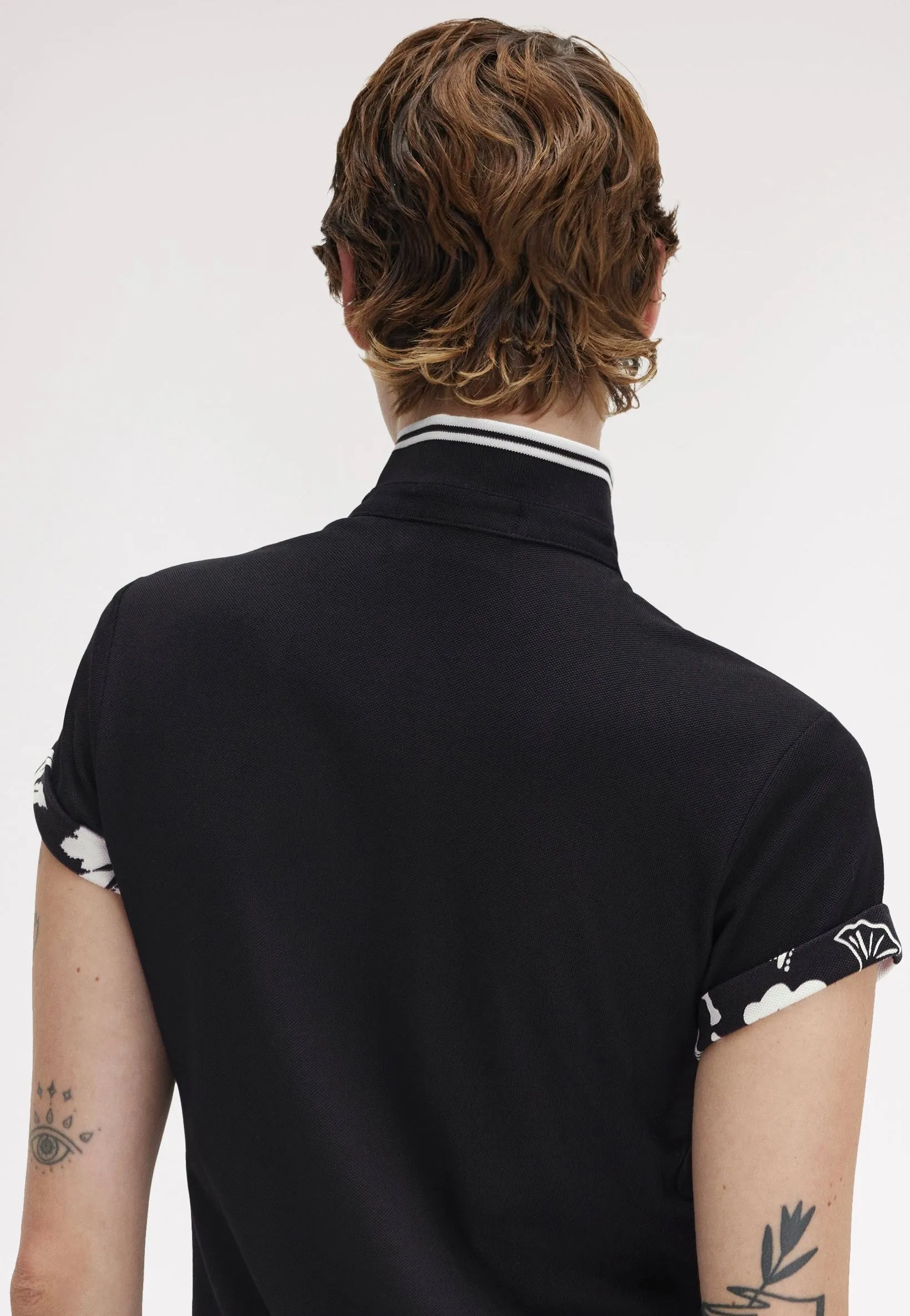 Colorfast Fabric Fred Perry x Amy Winehouse - Printed Trim Pique Black - Dress