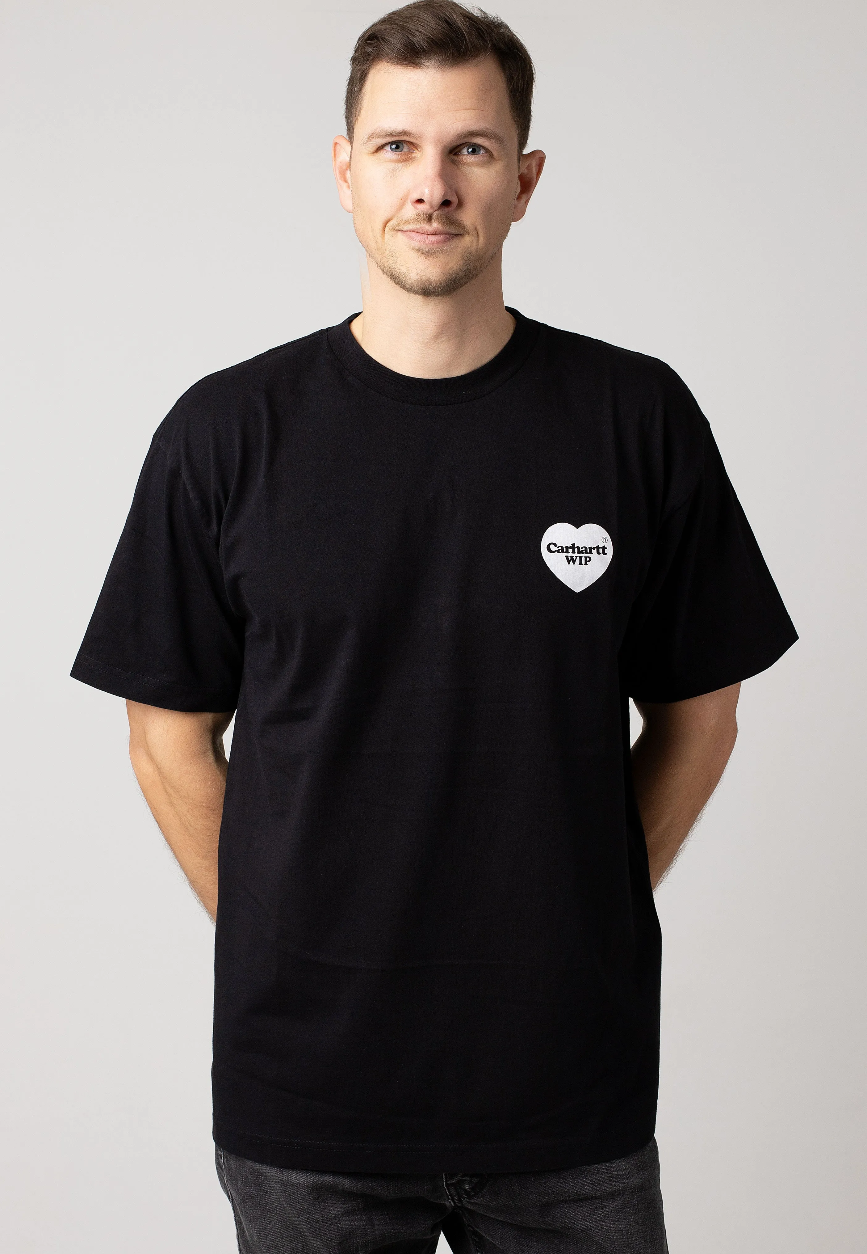 Carhartt WIP - Heart Bandana Stone Washed Black/White - T-Shirt Soft Finish