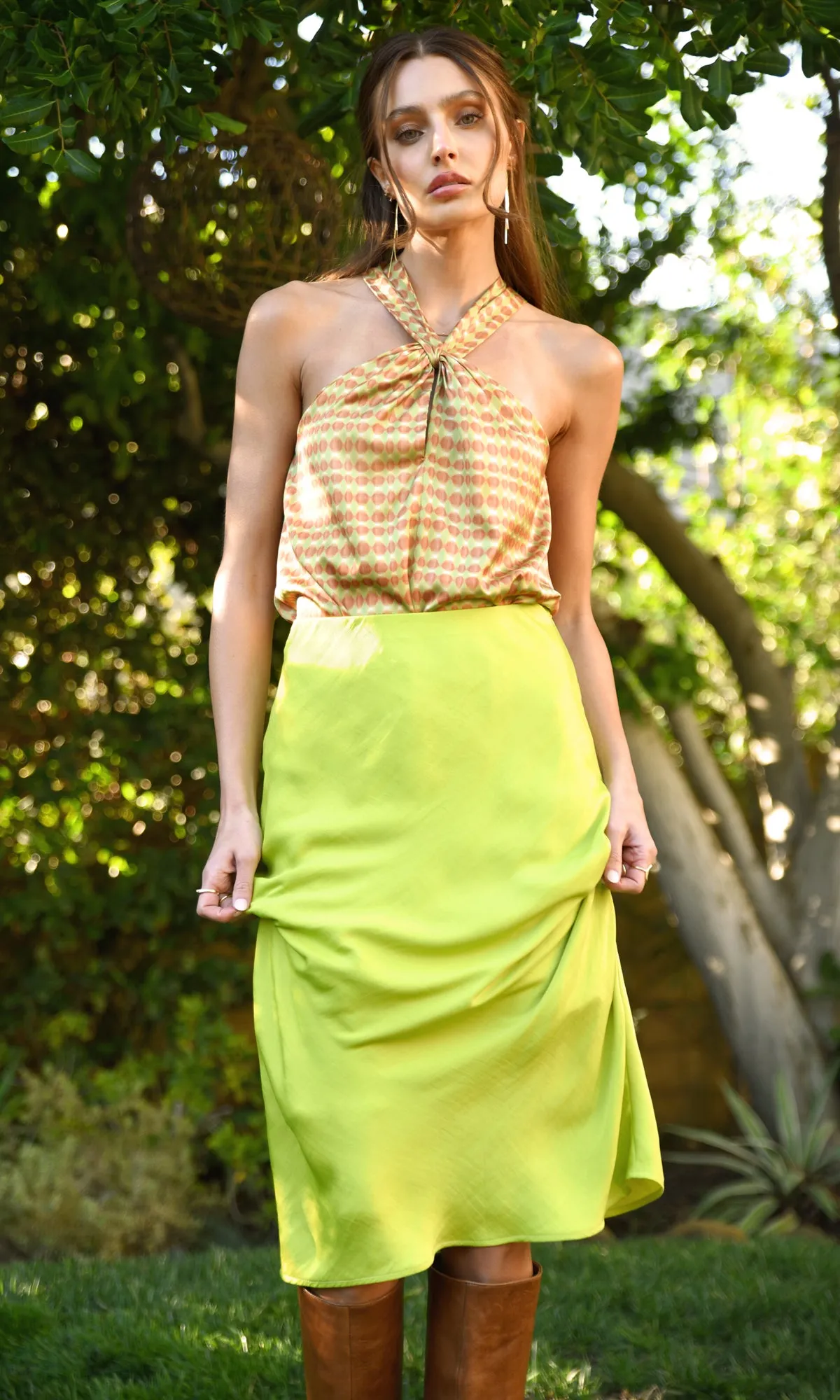 Comfort Fit Bea Midi Skirt w/ Slit