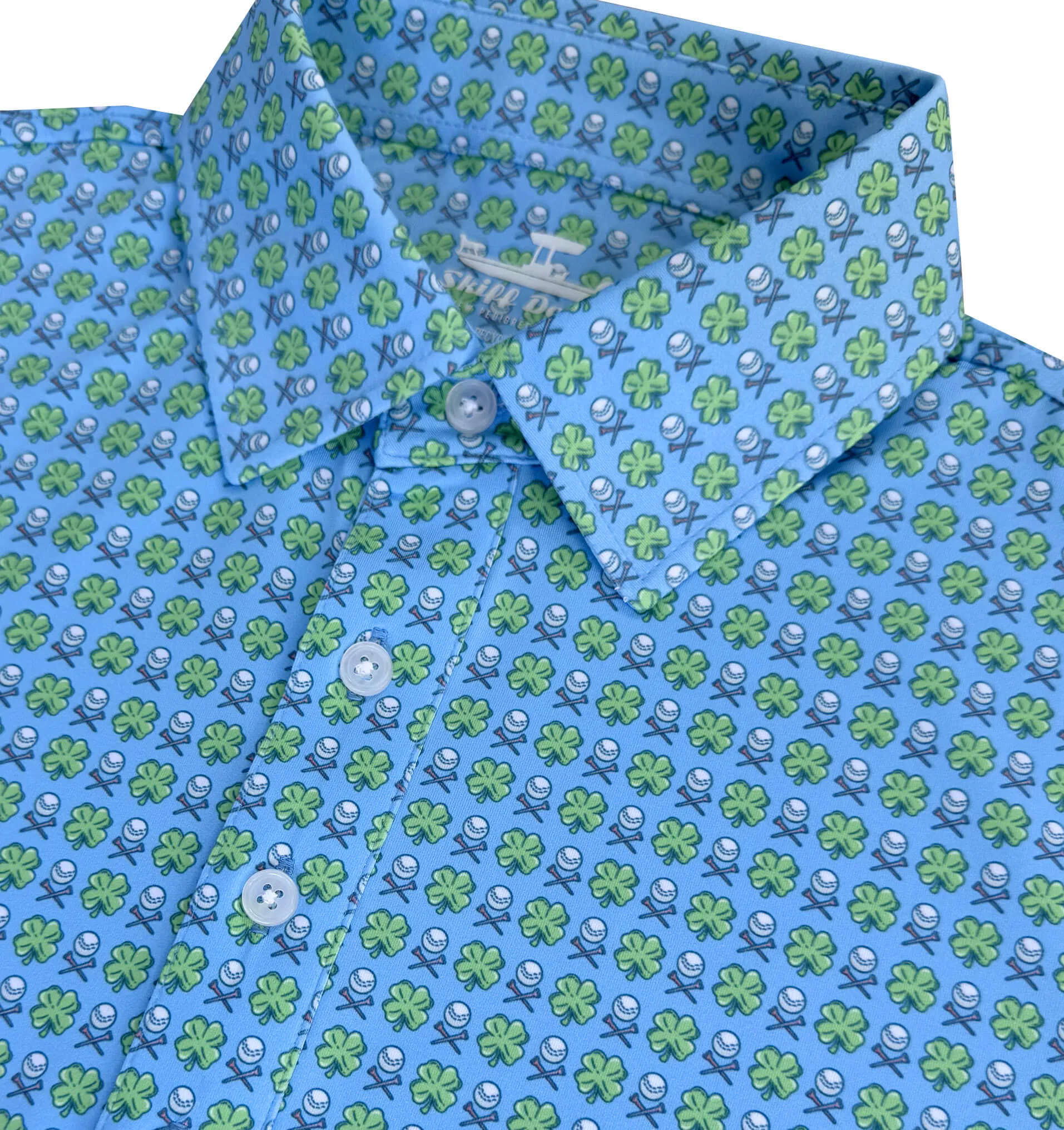 Casual Friday Lucky Golf: Upcycled Club Polo - Light Blue