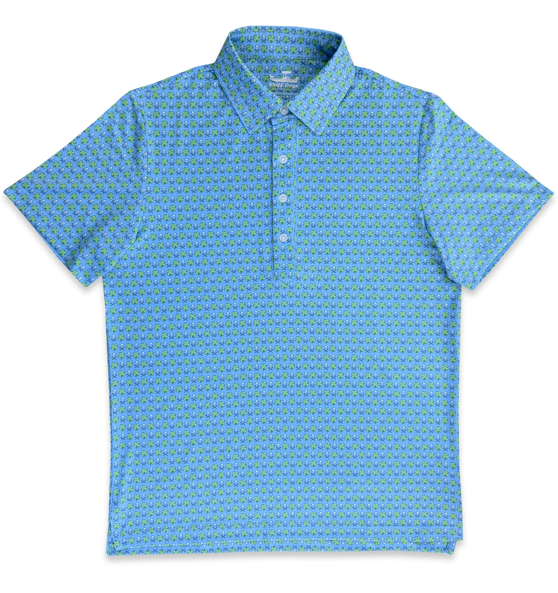 Comfort-fit Lucky Golf: Upcycled Club Polo - Light Blue