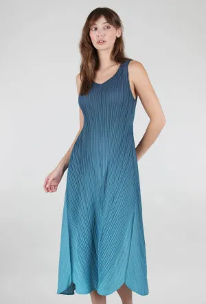 Daytime Fit Morning Wear Long Estrella Dress, Indigo to Aqua