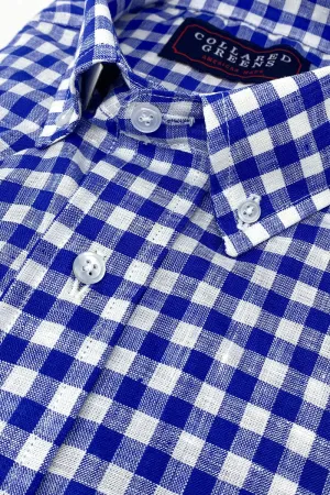 neutral hues Vinton: Brookline Button Down Shirt - Dark Blue