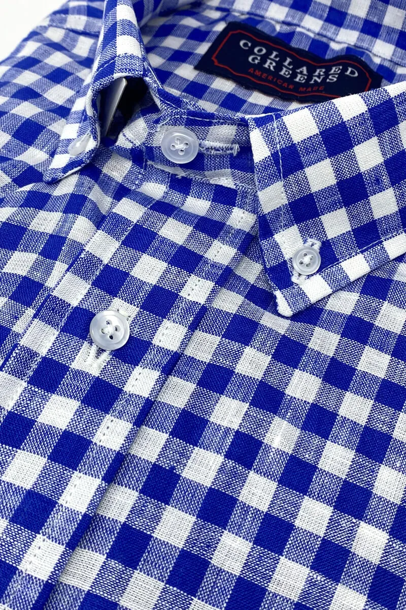 neutral hues Vinton: Brookline Button Down Shirt - Dark Blue