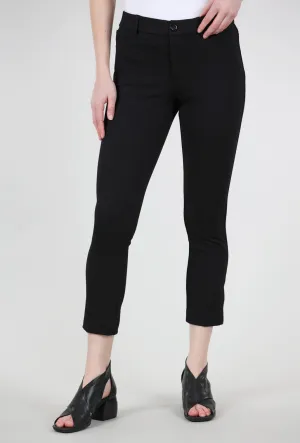 Hayes Crop Pant, Black Frayed hem Built-in shorts
