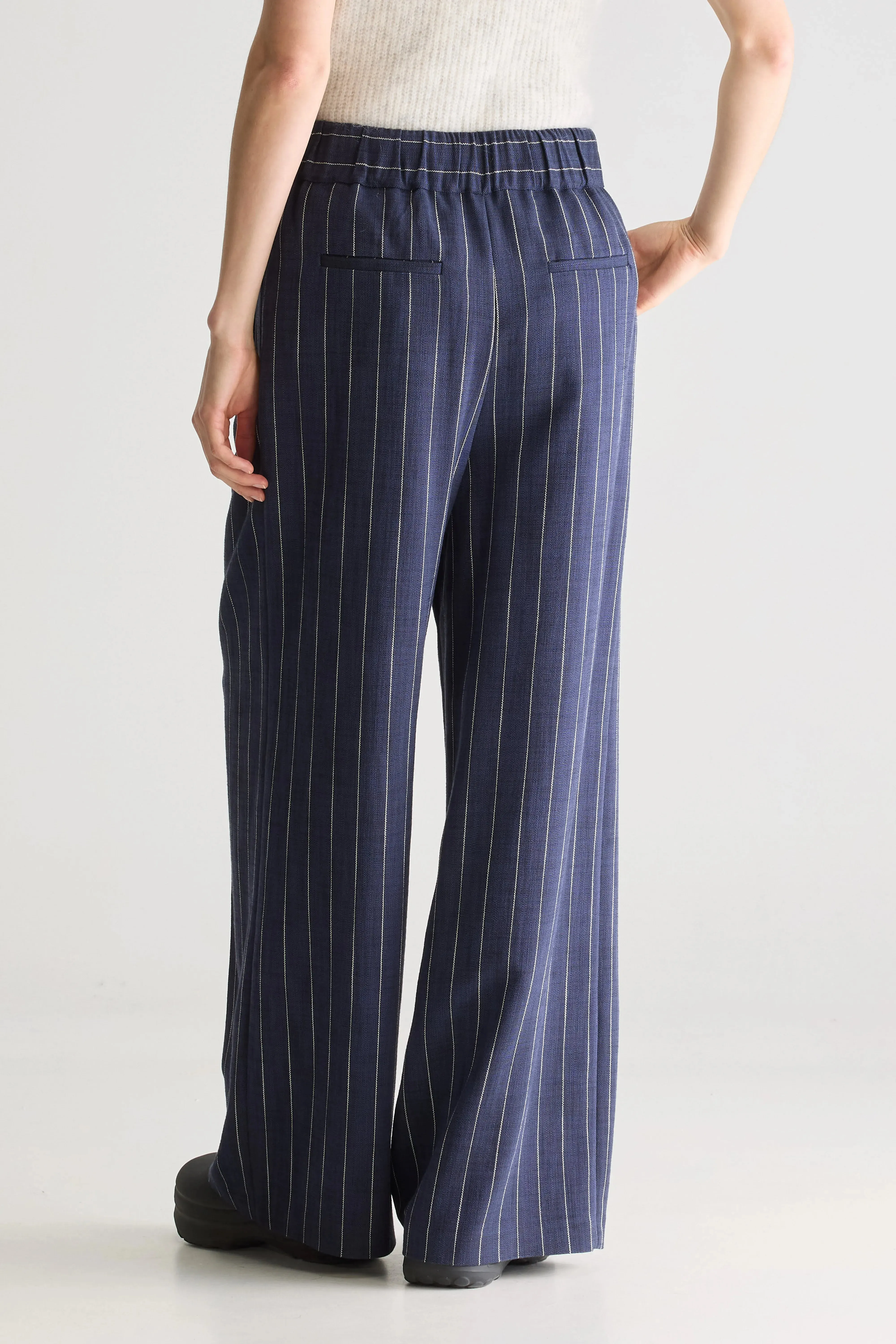 Comfortable Fabric Vespa wide trousers (251 / W / STRIPE A)
