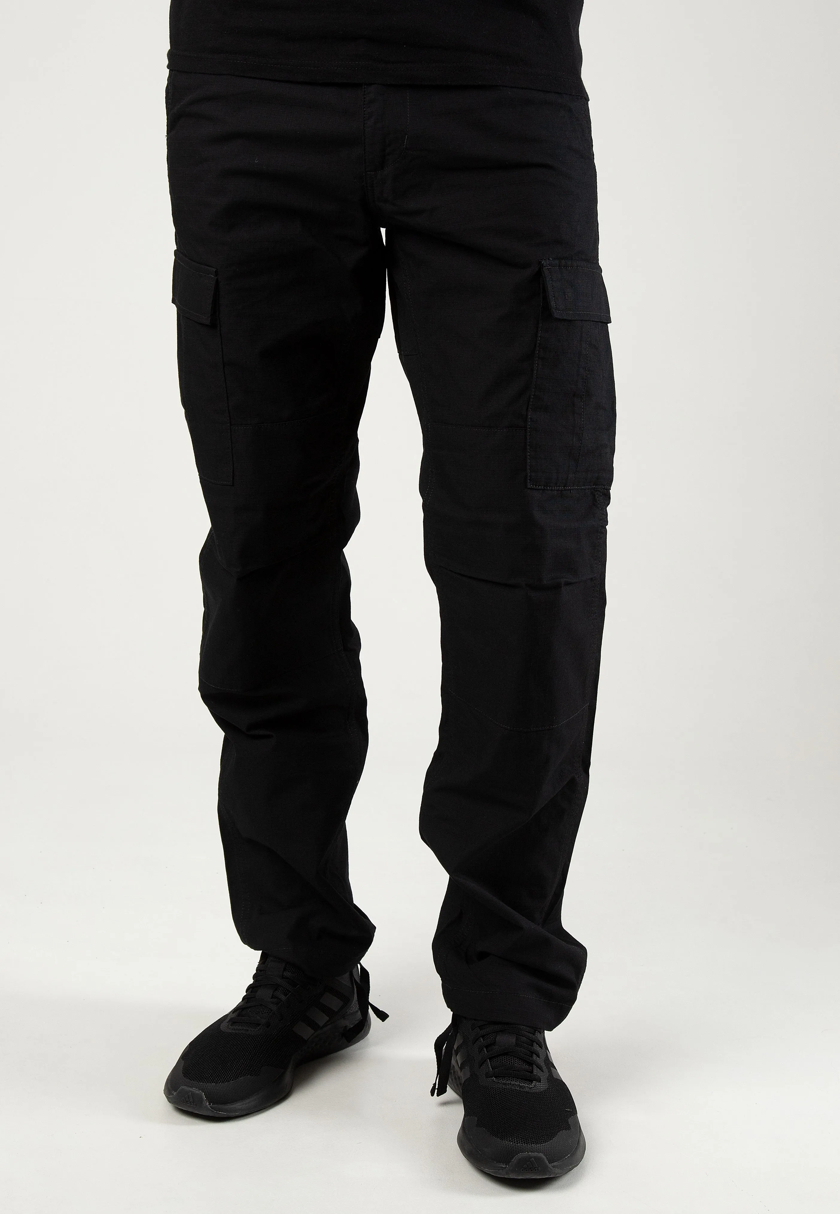 Carhartt WIP - Aviation Rinsed Black - Pants Stretchy Waist Basic Utility