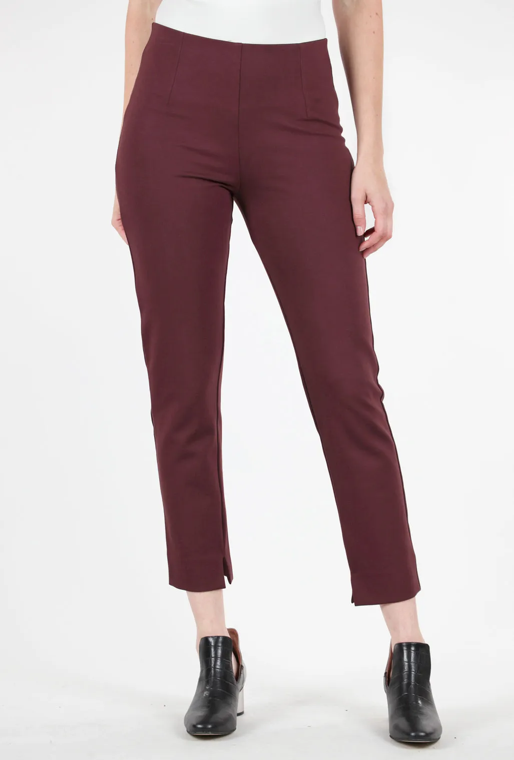 All Season Ponte Knit Zani Pant, Bordeaux
