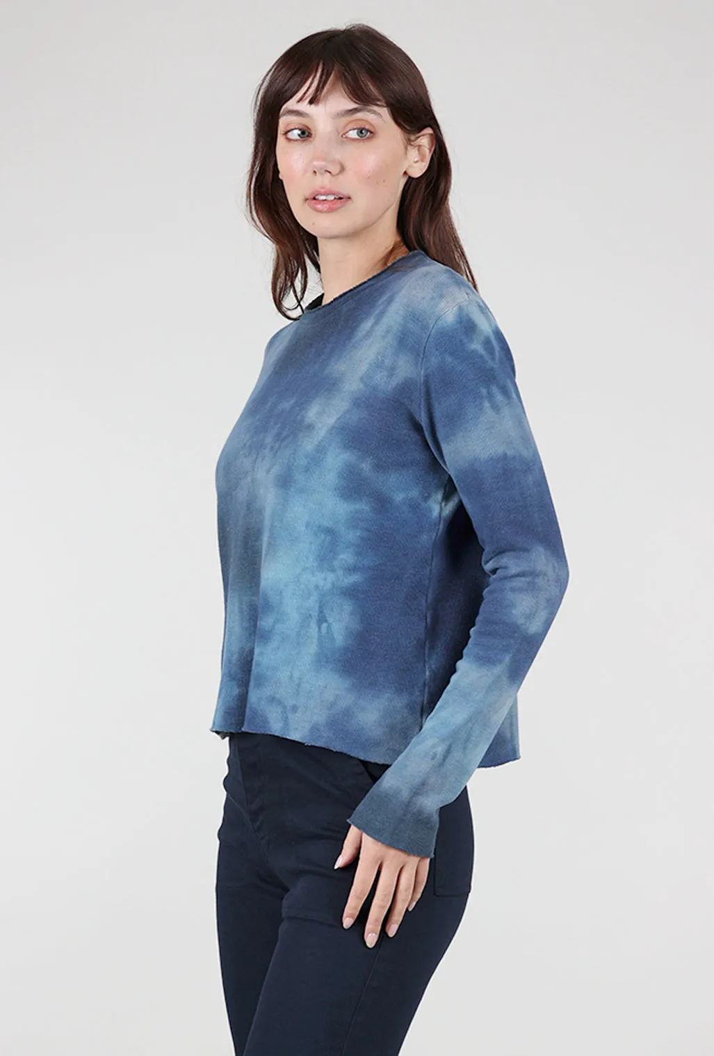 Comfy Design Crop Cozy Smoosh Top, Sky Mix