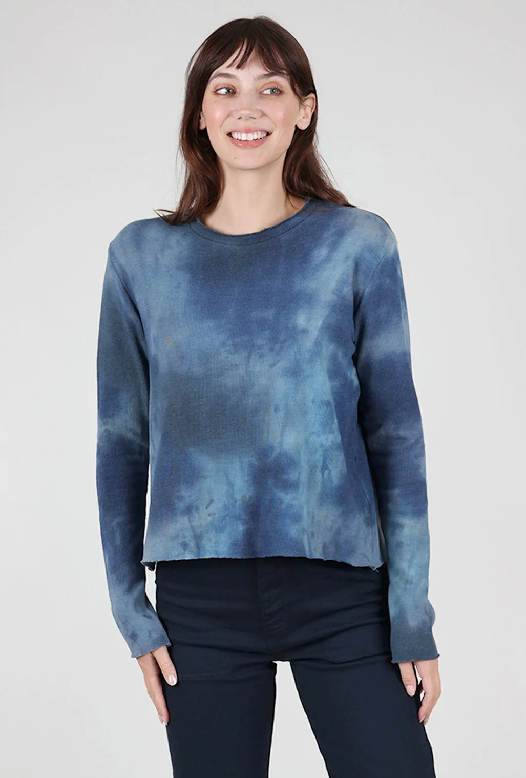 Crop Cozy Smoosh Top, Sky Mix Casual fall sweater Warm layering sweater