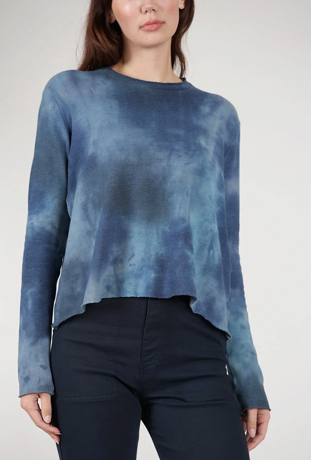 Comfy Design Crop Cozy Smoosh Top, Sky Mix