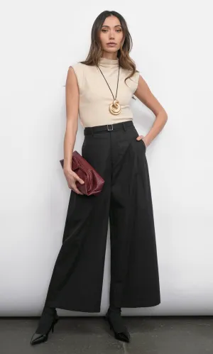 Hera Wide Leg Palazzo Twill Pants G257T7261