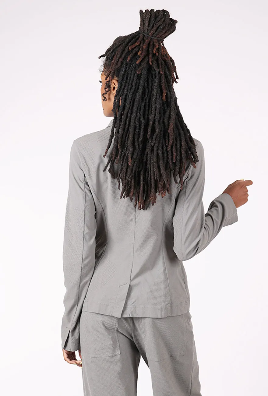 Compact Warmth Pick Raised Dot Trim Jacket, Dark Gray/Flock
