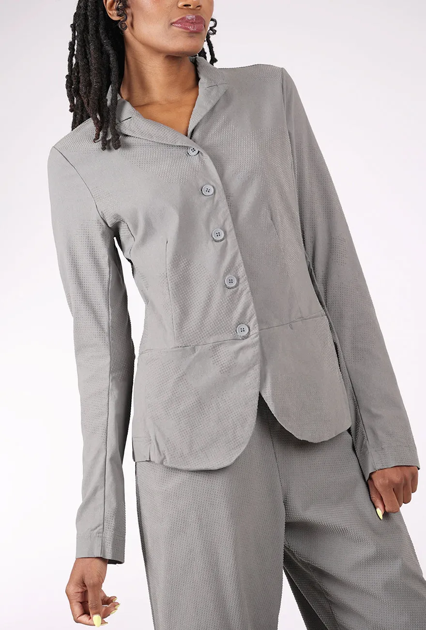 Compact Warmth Pick Raised Dot Trim Jacket, Dark Gray/Flock