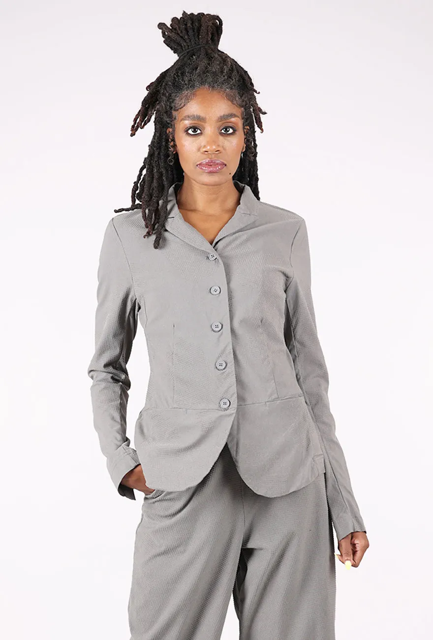 Compact Warmth Pick Raised Dot Trim Jacket, Dark Gray/Flock