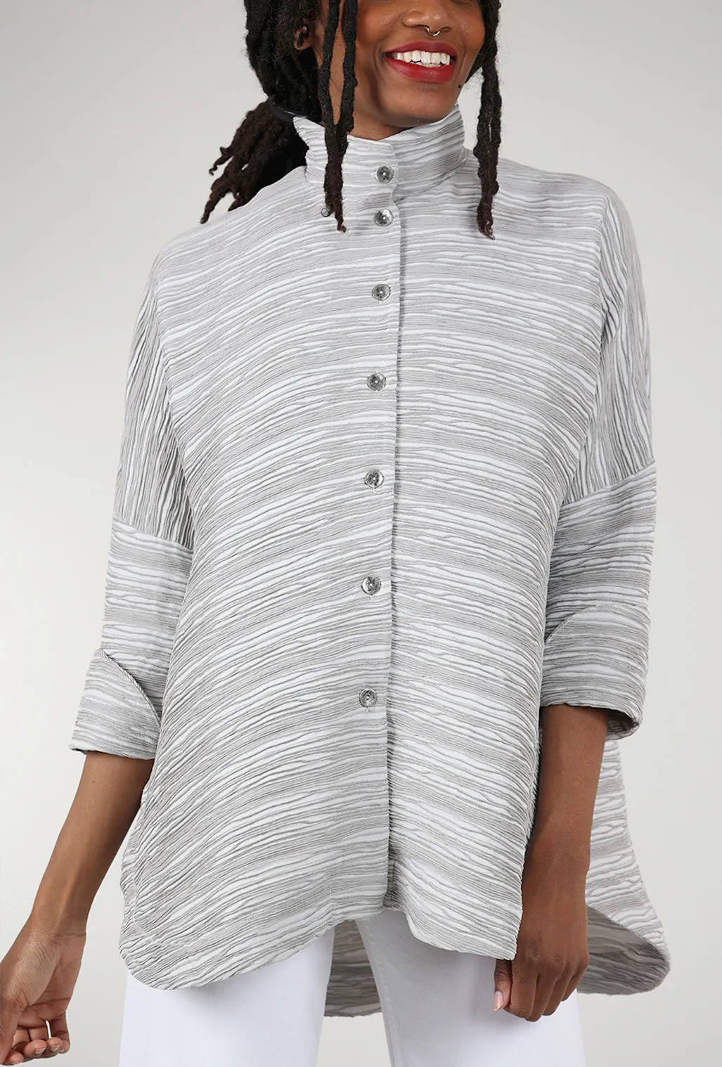 Complex Circular Jacket, Gray Functional Fit Look