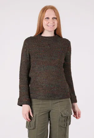 Timeless wool sweater Confetti Funnel Pullover, Forest