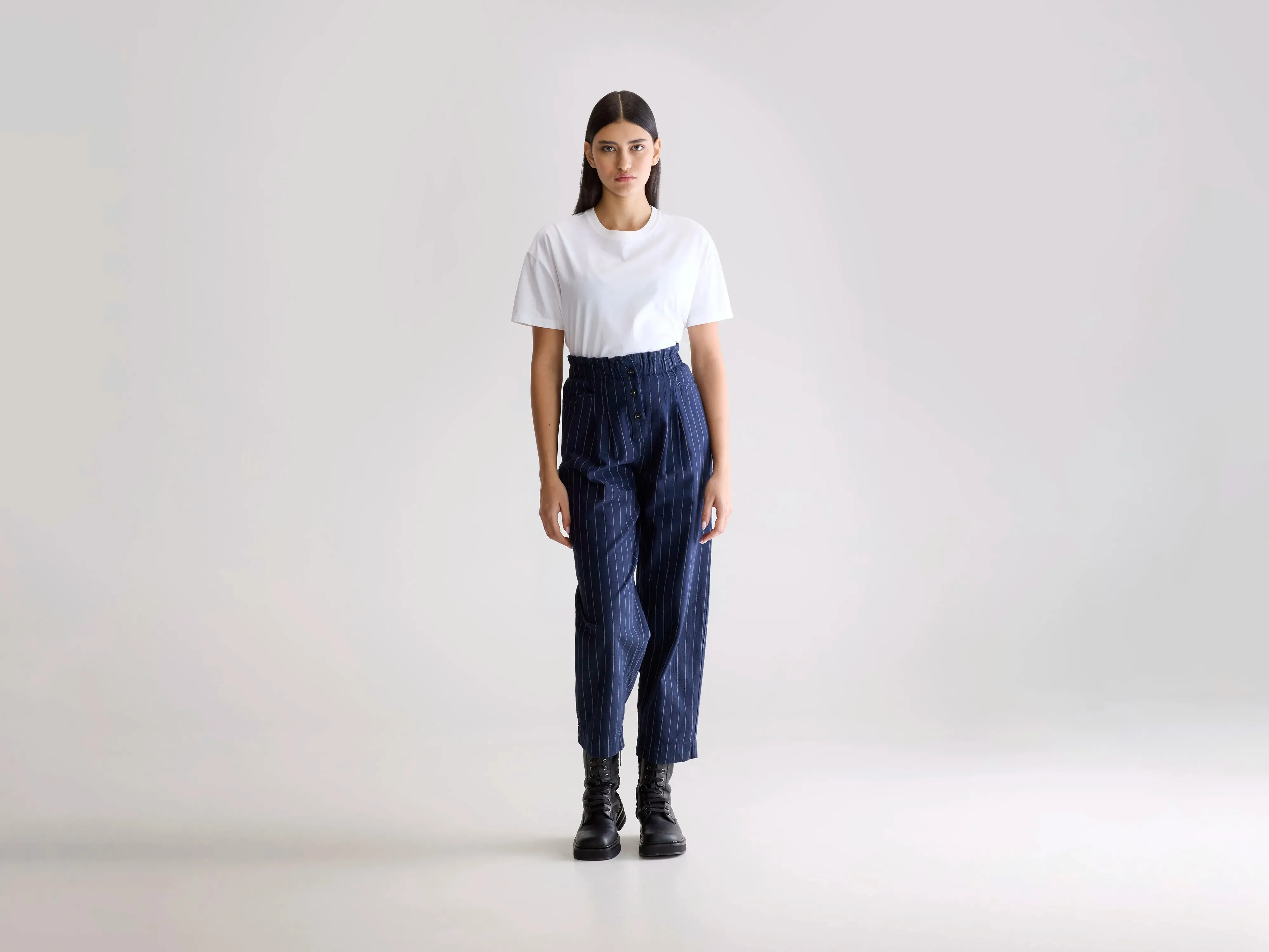 Versatile Design Lilo paperbag trousers (252 / W / STRIPE A)