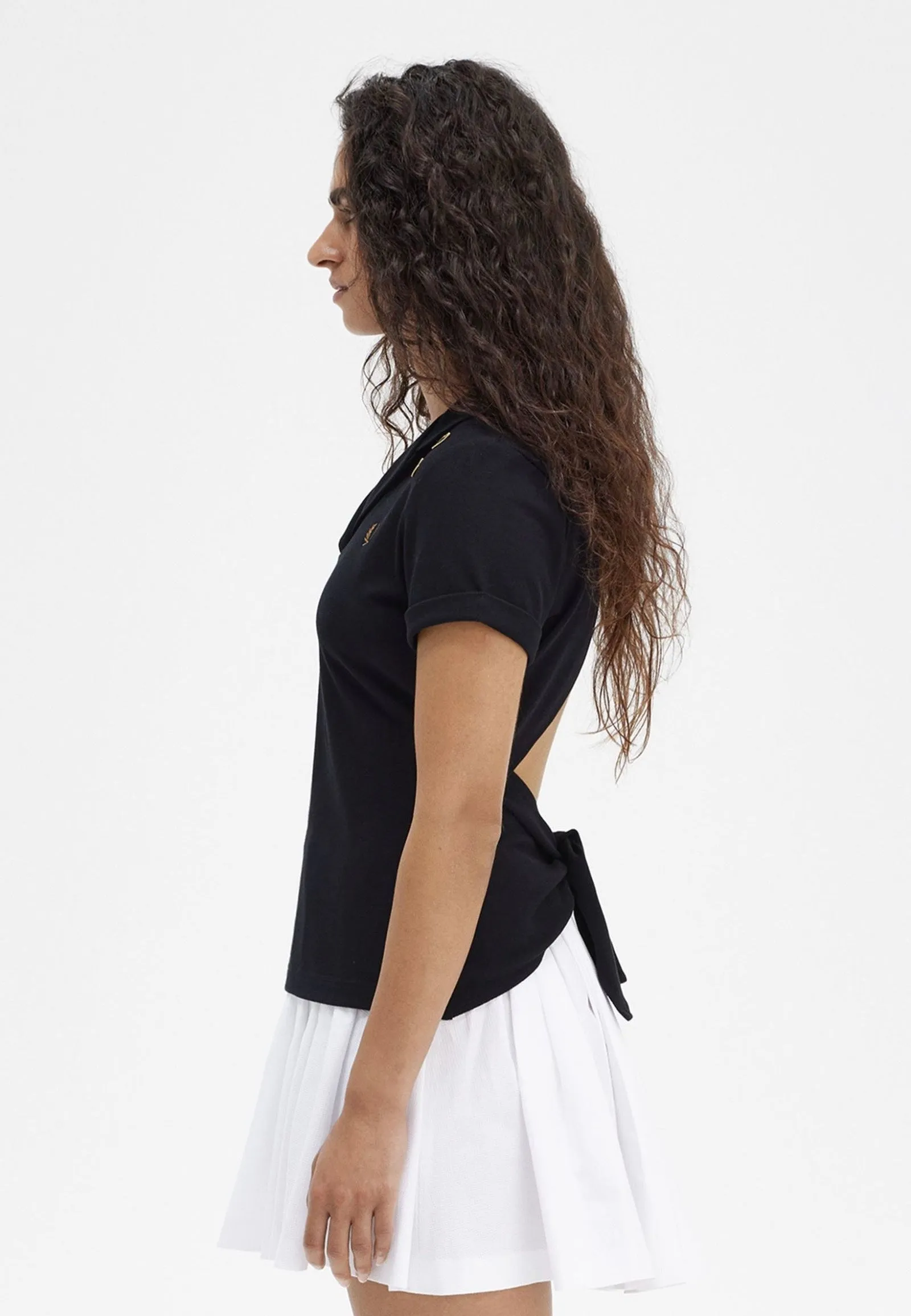 Cool Fit Fred Perry x Amy Winehouse - Tie Back Black - Polo