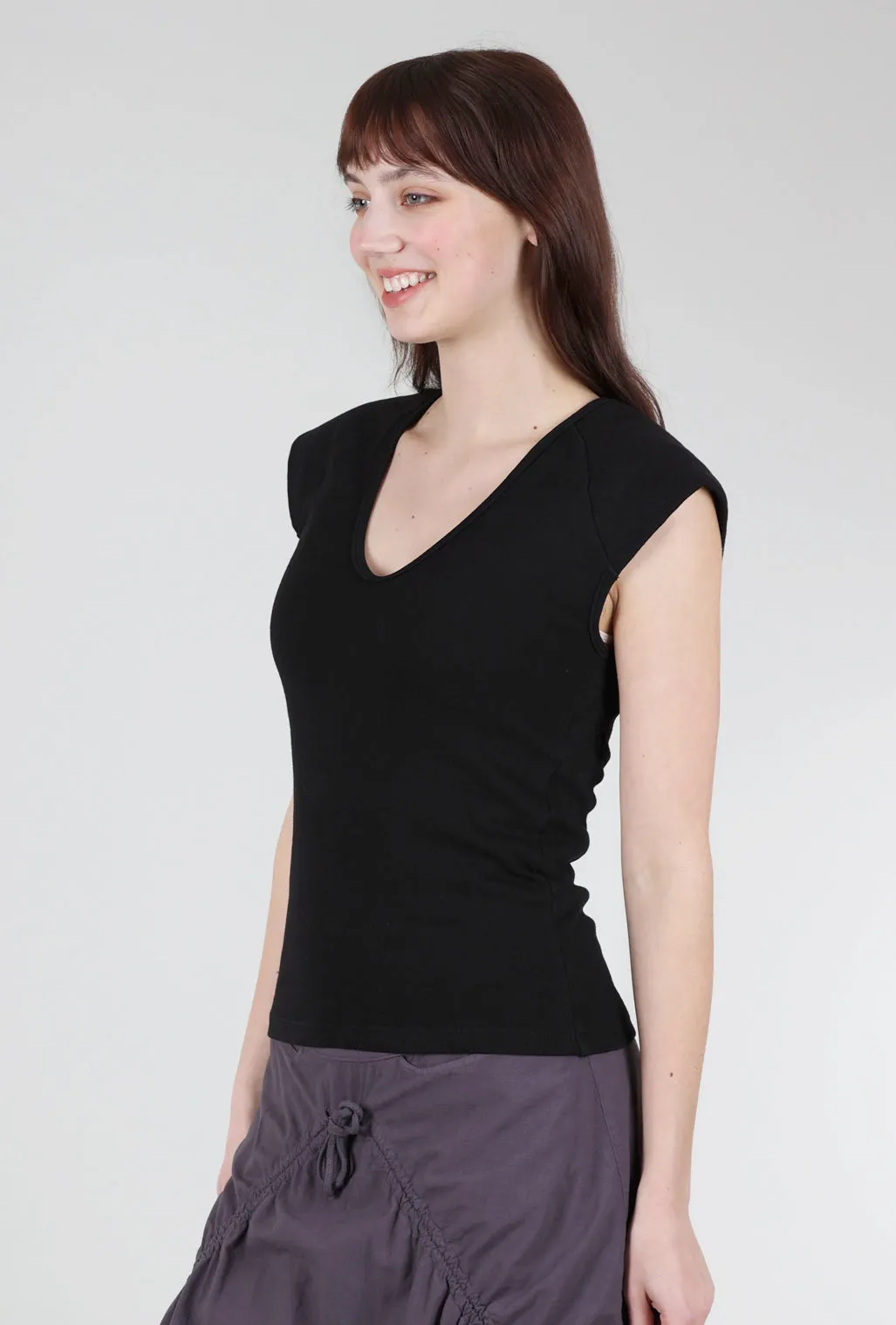 Cool Touch Strong Shoulder Top, Black