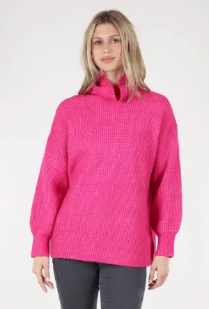 Fashionable wool piece Classic wool blend sweater Cora Sweater, Fuchsia