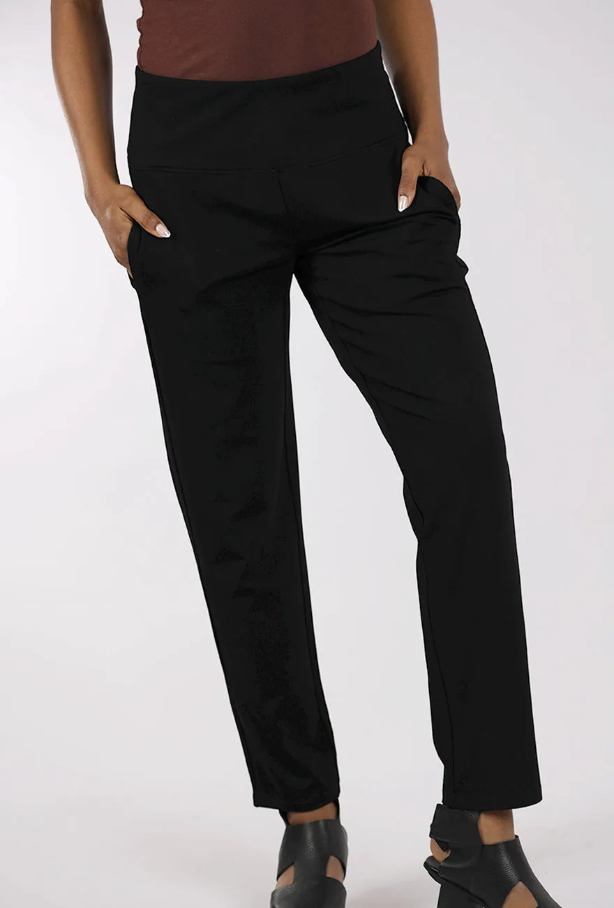Core Travel Solid Straight Pant, Black slim cut
