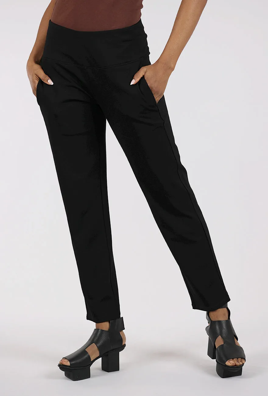 Core Travel Solid Straight Pant, Black slim cut