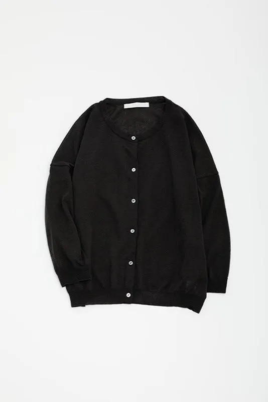Cotton Black Cardigan Minimal Fit
