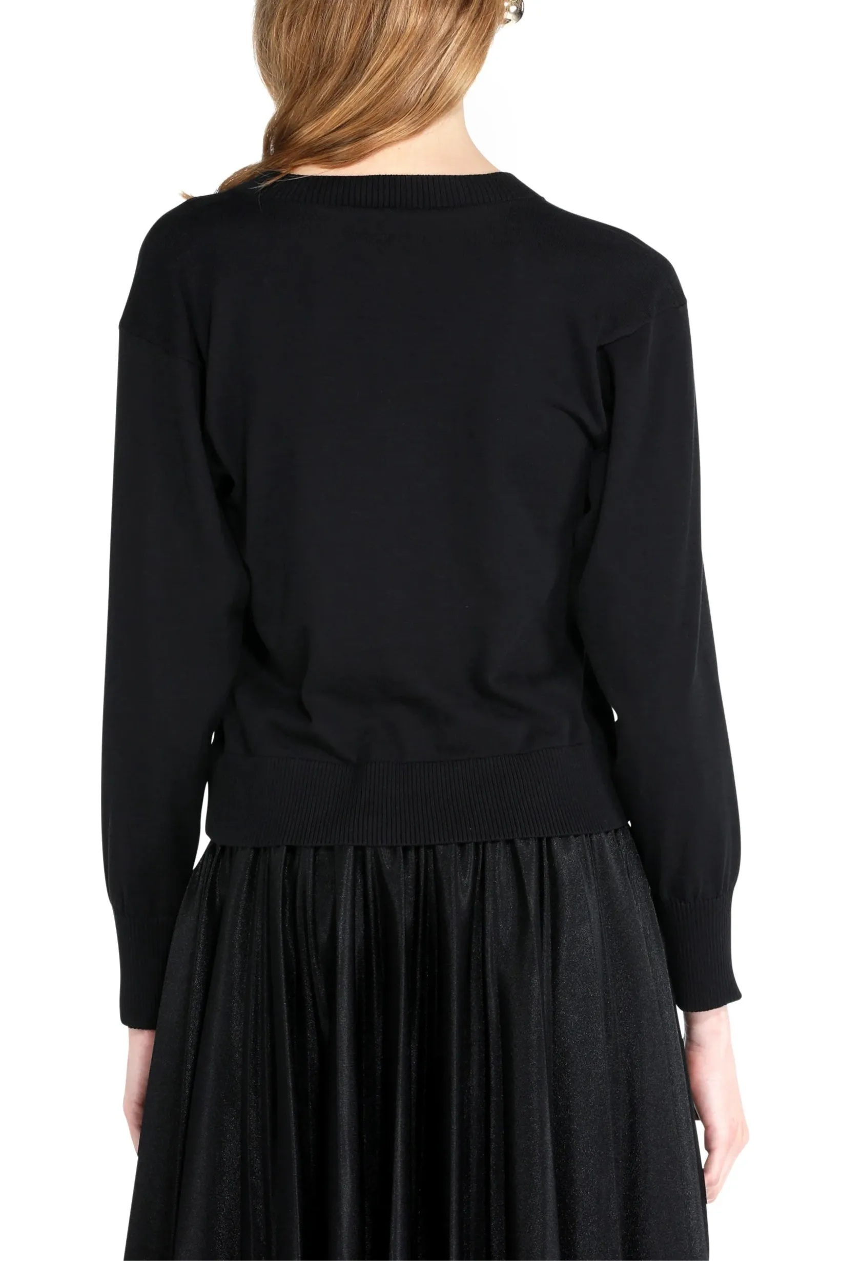 Cotton Knit Black Cardigan Urban Feel