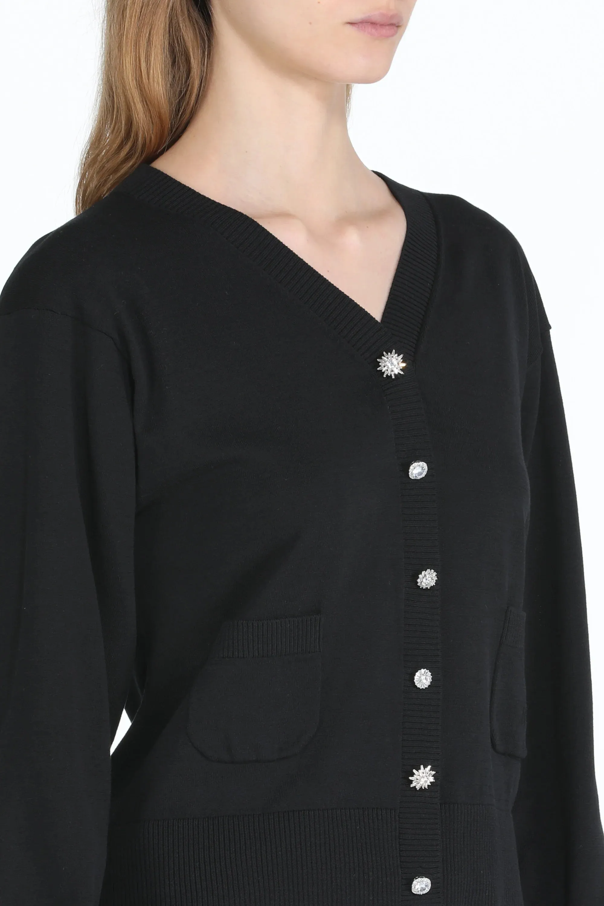 Cotton Knit Black Cardigan Urban Feel