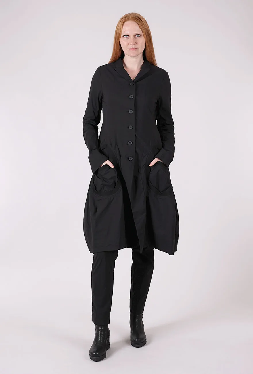 Cotton-Linen Pocket Frock Topper, Black UV protection piece