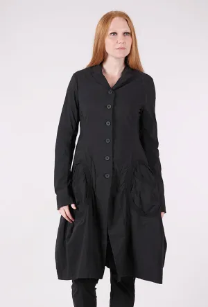 Solid-color leggings Cotton-Linen Pocket Frock Topper, Black