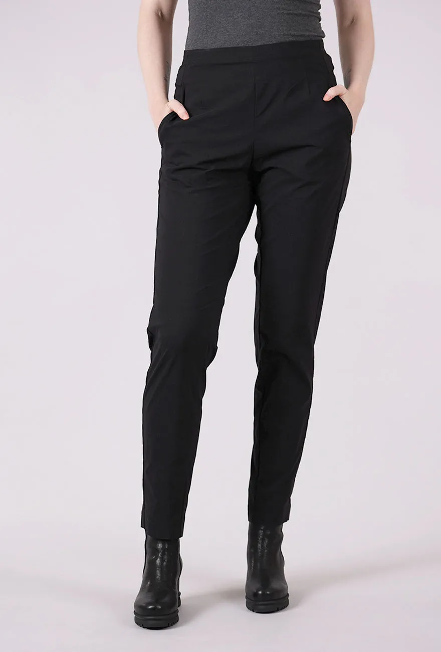 All Use Cotton-Linen Taper Trouser, Black