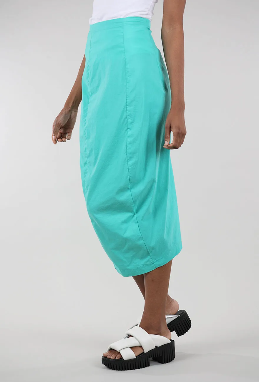 Cotton Linen Twill Slim Skirt, Aqua Cozy Edge