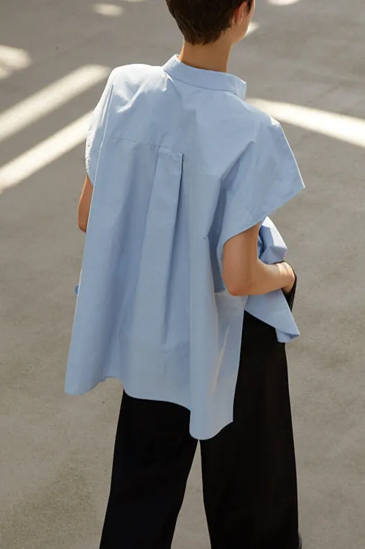 Cotton Ruff Cape Skyway Blouse Feminine Designs