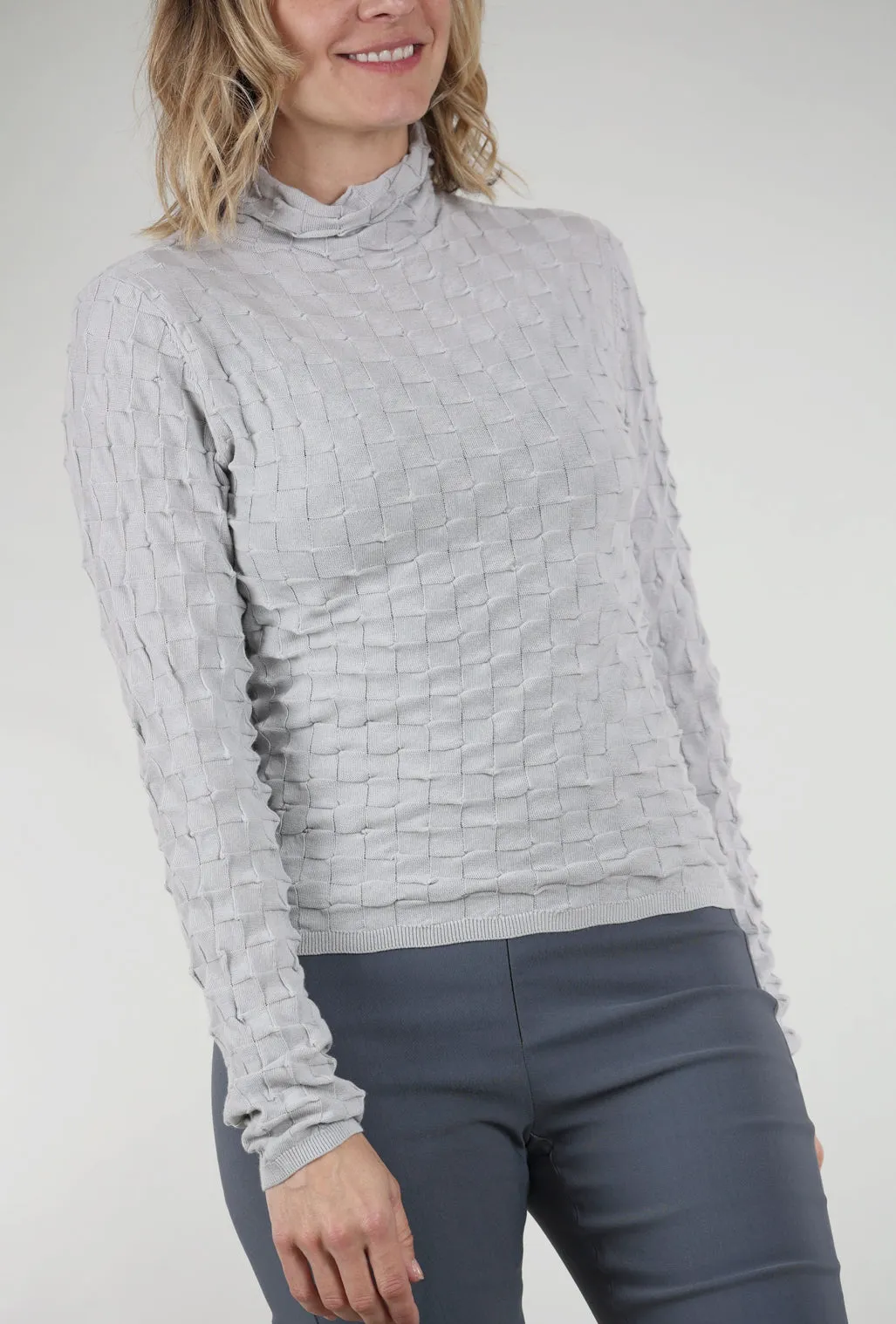 Cotton Skin-Friendly Dimensional Tneck, Gray