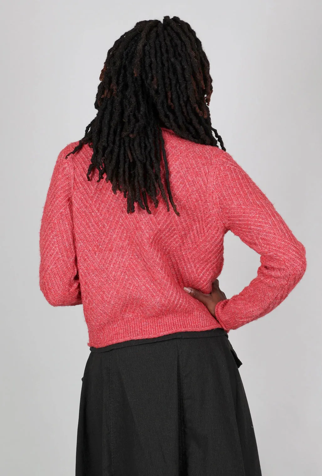Cotton Skin-Friendly Pauline Cable Cardie, Strawberry