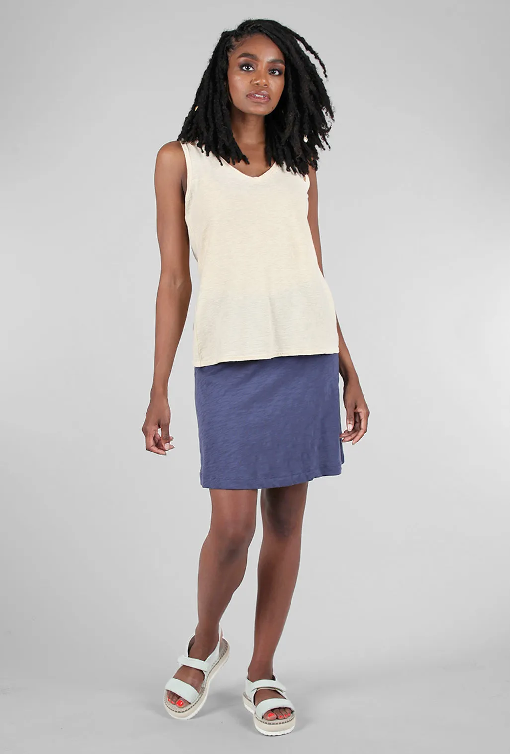 Cotton Slub Beach Skirt, Navy All Day Wear