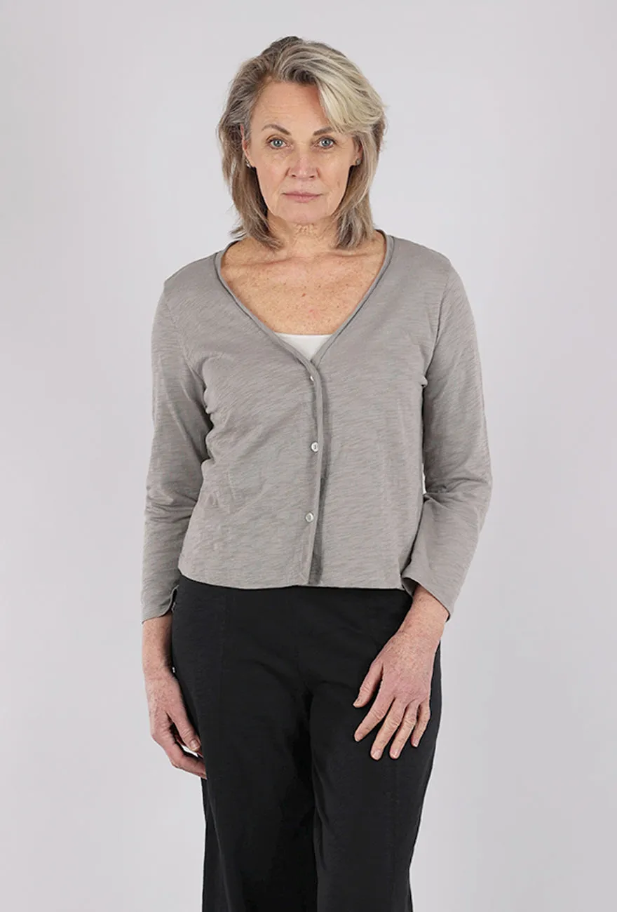 Stylish cold-weather top Cotton Slub Easy Jacket, Fog