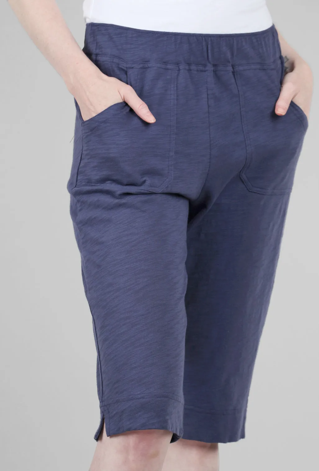 Cotton Slub Pedal Pusher, Navy Sharp Fit