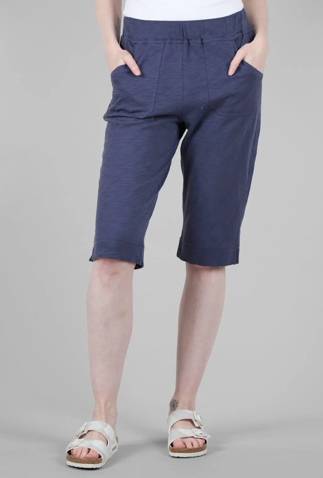 Light Touch Fresh Style Cotton Slub Pedal Pusher, Navy