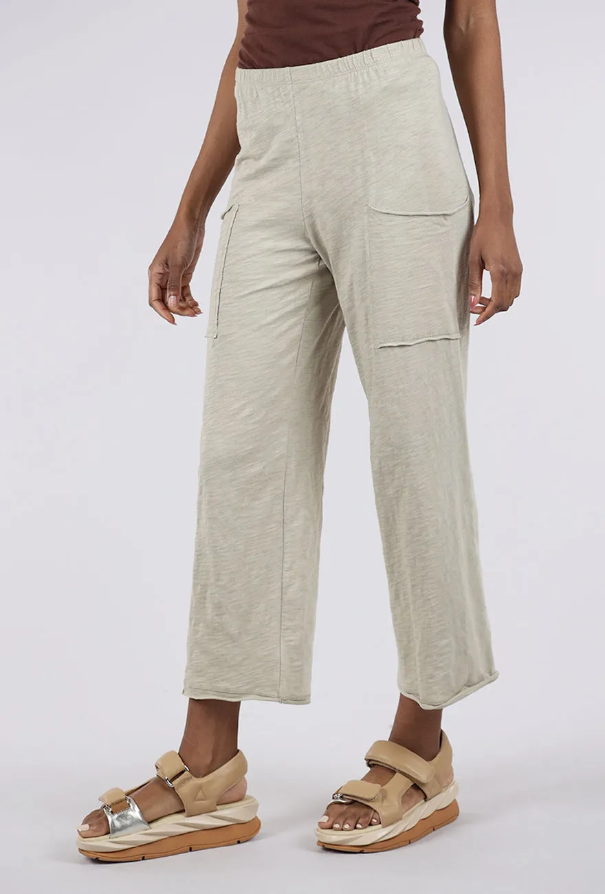 Cotton Slub Pocket Flood, Khaki Comfort Fit