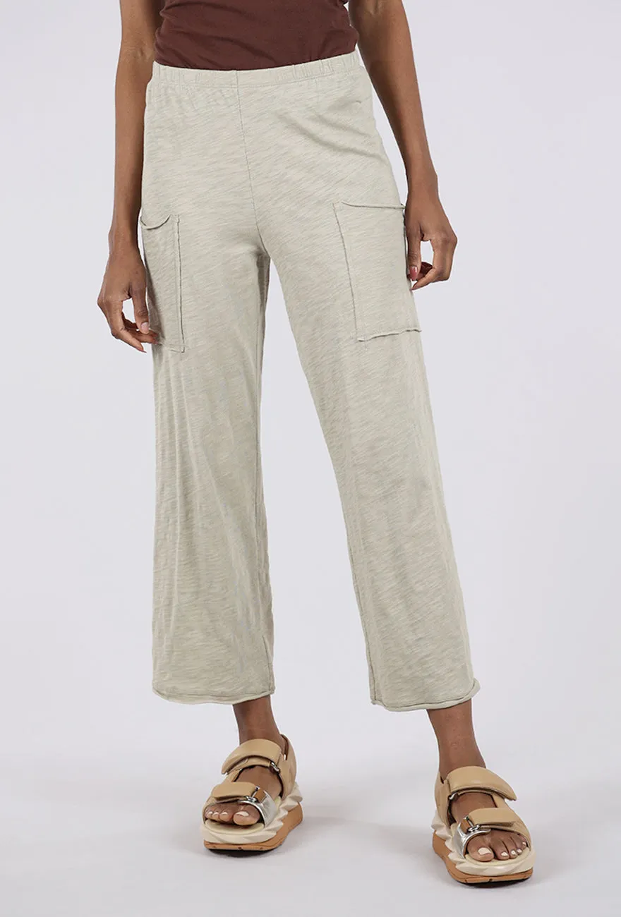 Cotton Slub Pocket Flood, Khaki Comfort Fit
