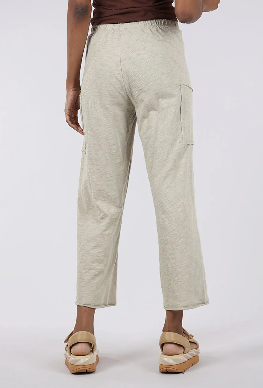 Cotton Slub Pocket Flood, Khaki Comfort Fit