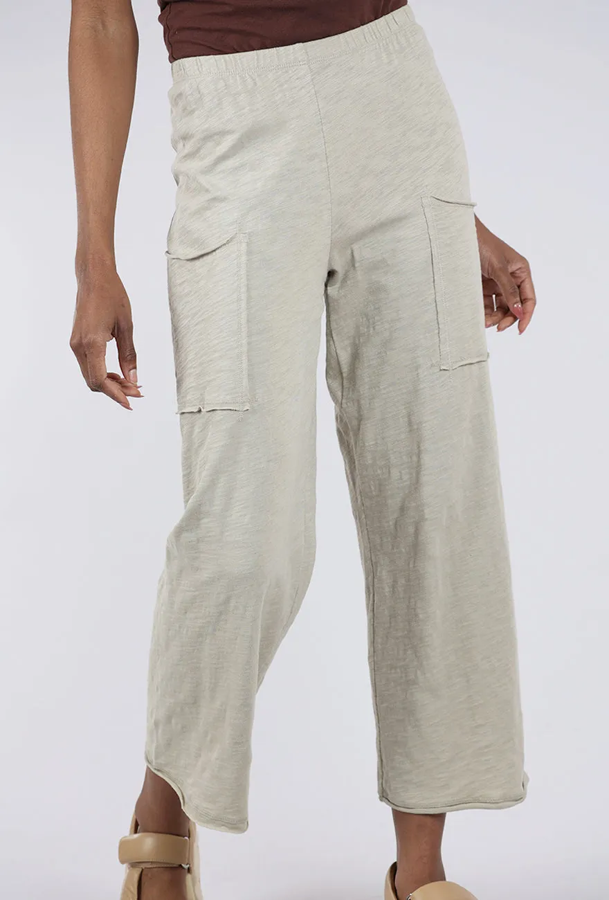 Cotton Slub Pocket Flood, Khaki Comfort Fit