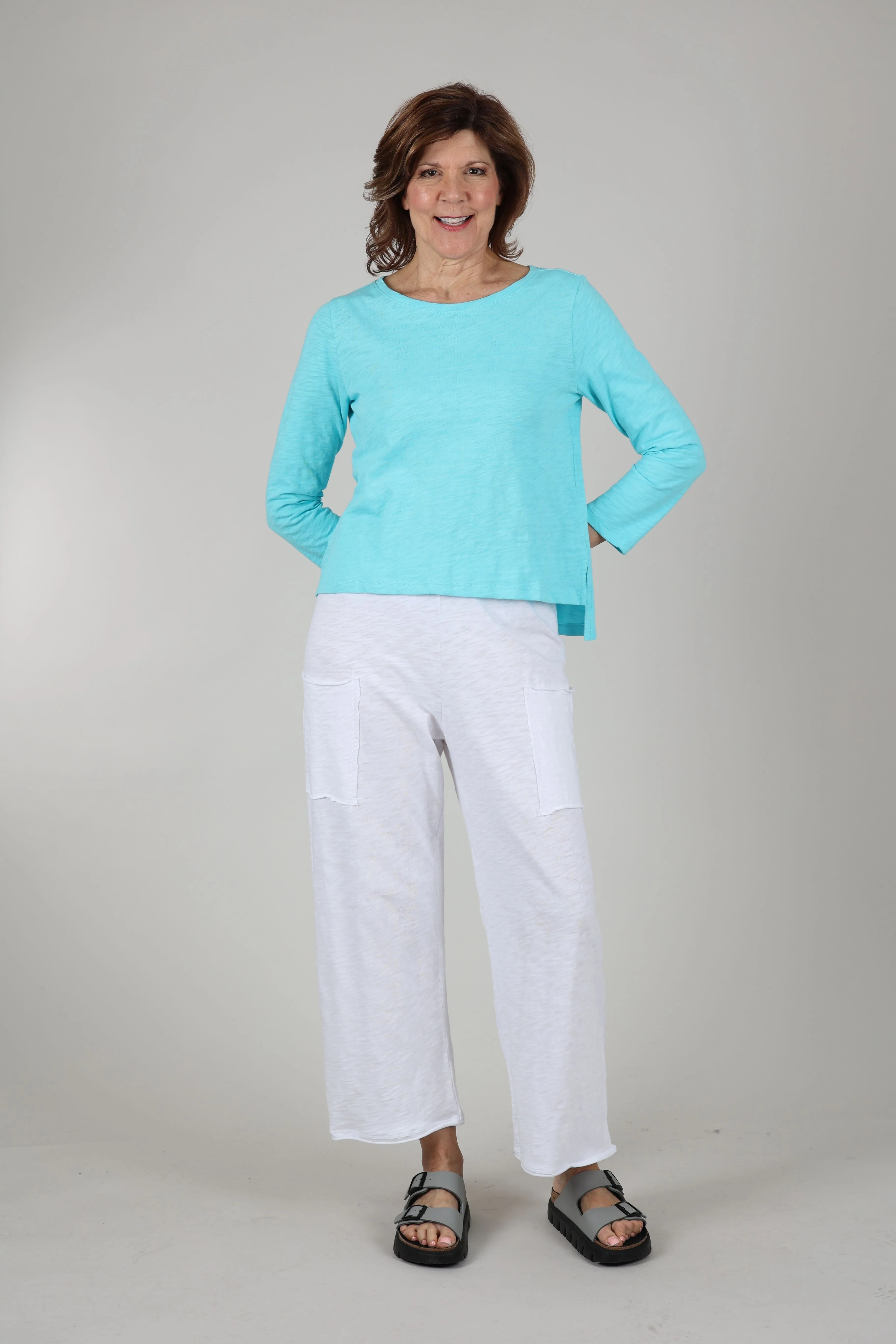 Cotton Slub Pocket Flood, White Timeless Design