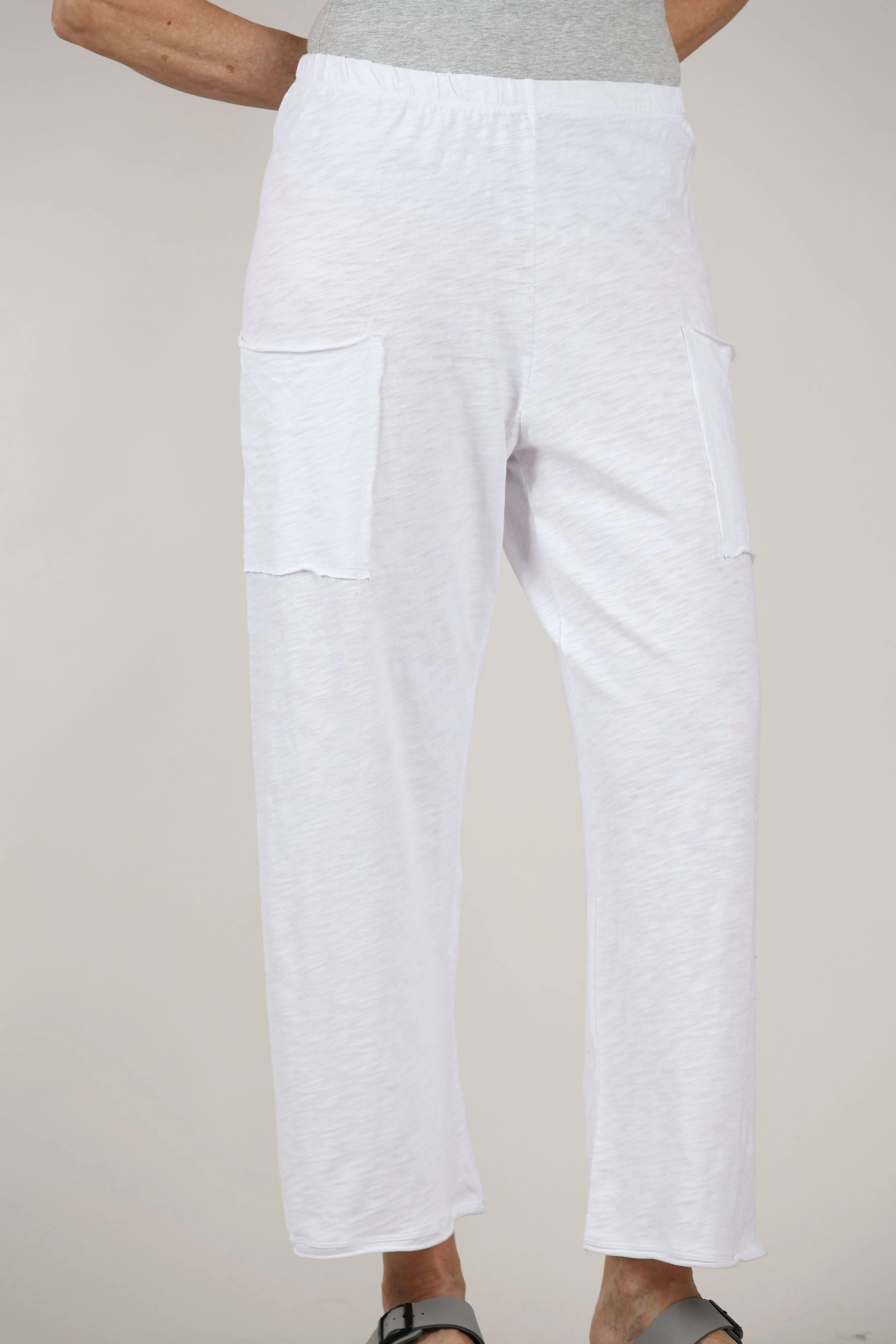 Cotton Slub Pocket Flood, White Timeless Design