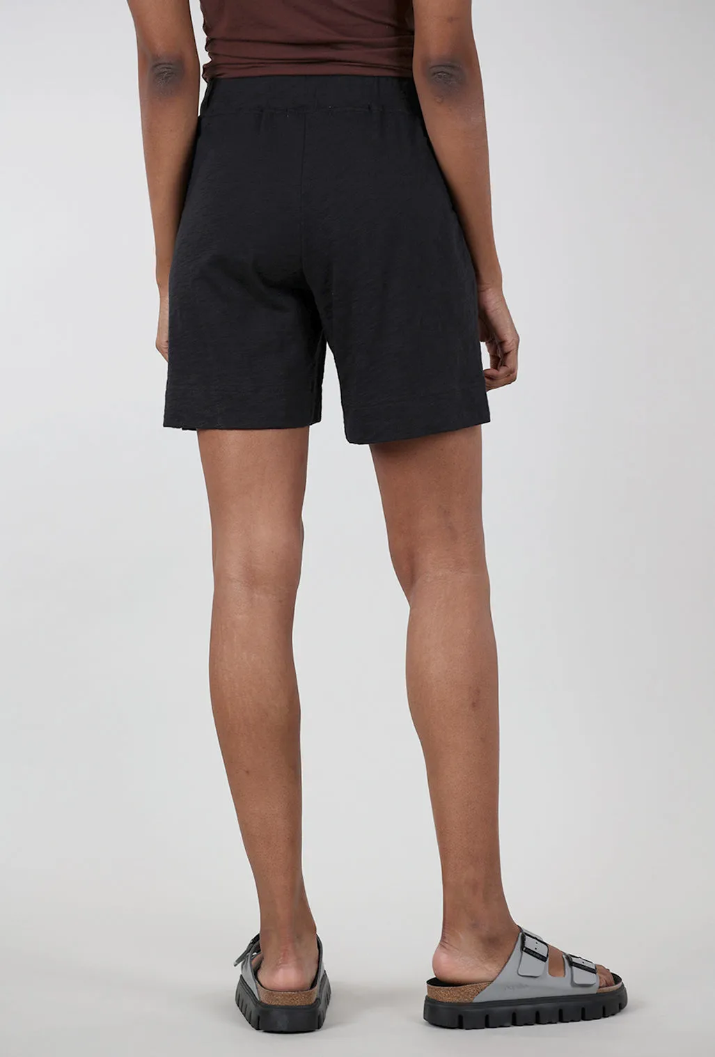 Cotton Slub Short, Black Laidback Comfort