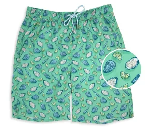 Oyster Affair: Swim Trunks - Mint Socks construction work