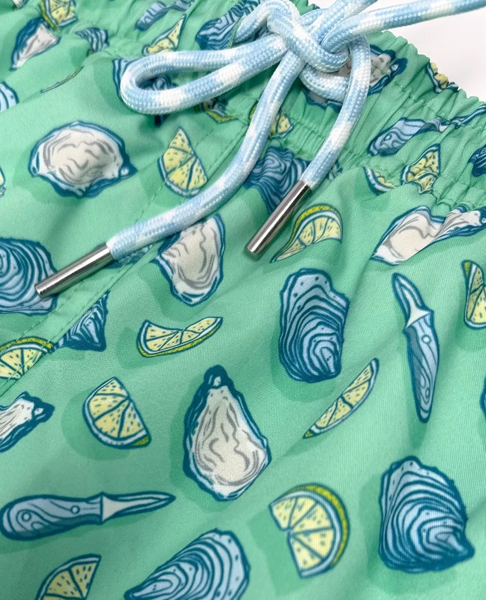 Cozy Comfort Oyster Affair: Swim Trunks - Mint